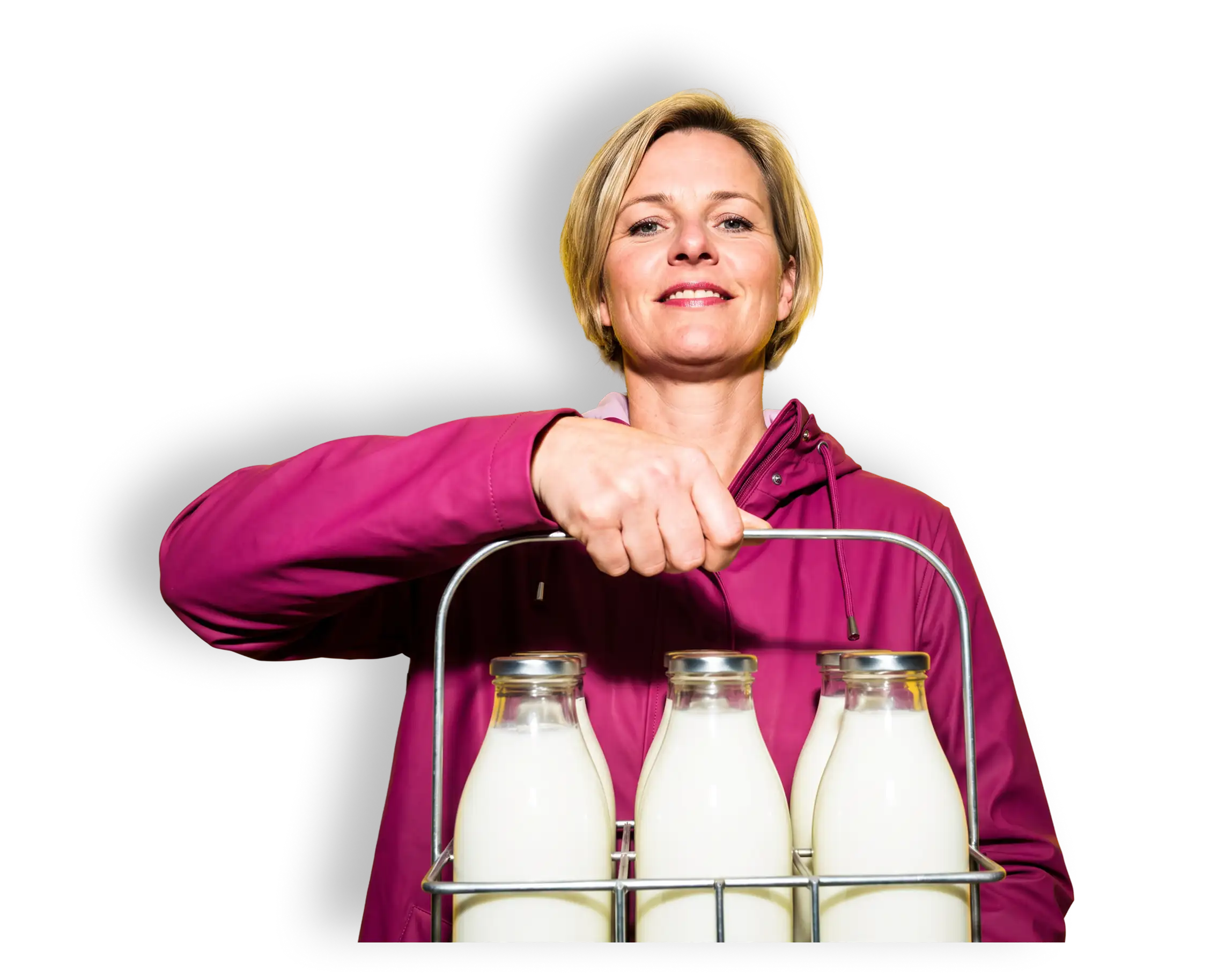Bezorger van de Kostbode met een krat verse melk