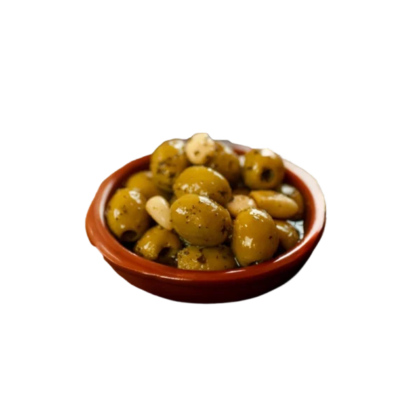 Groene olijven met knoflook
