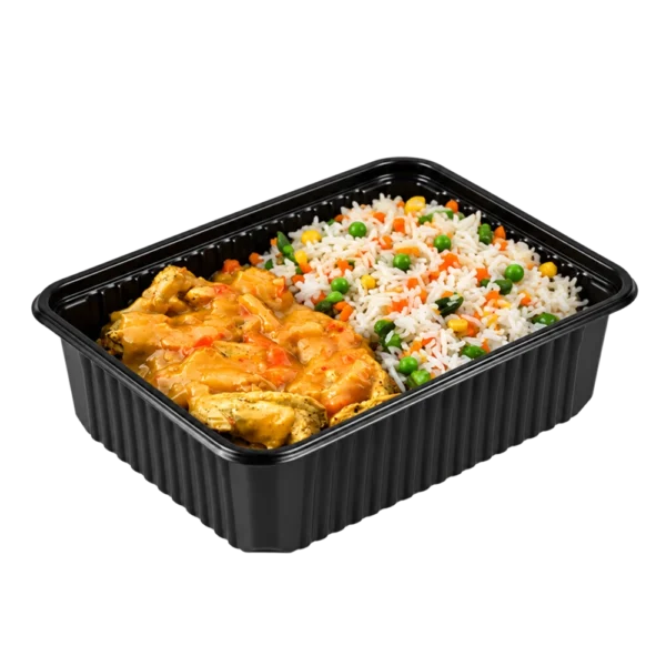 Kipfilet kerrie met witte groenterijst