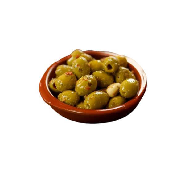 Zoete olijven met knoflook